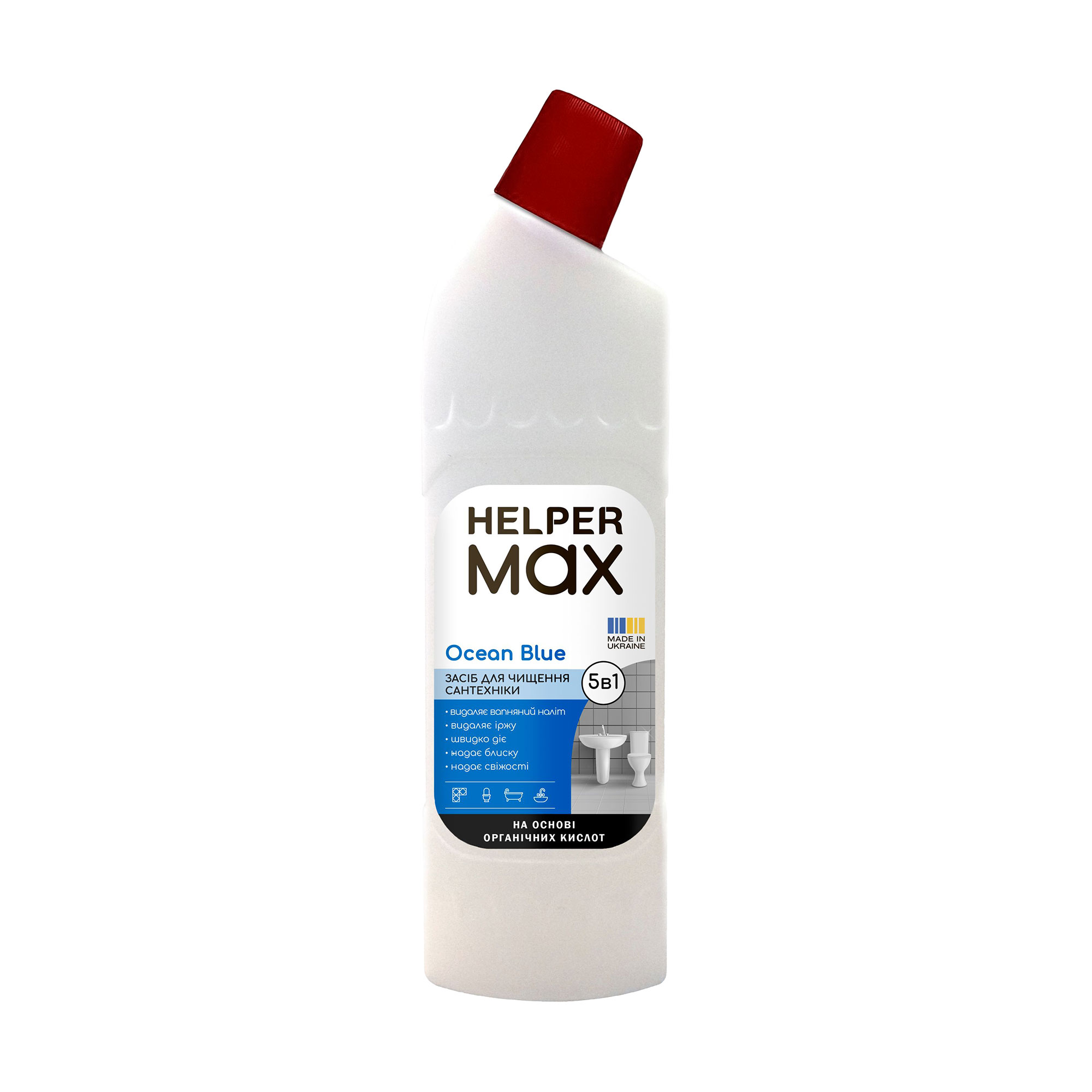 Засіб для чищення сантехніки Helper Max Ocean Blue, 1 л